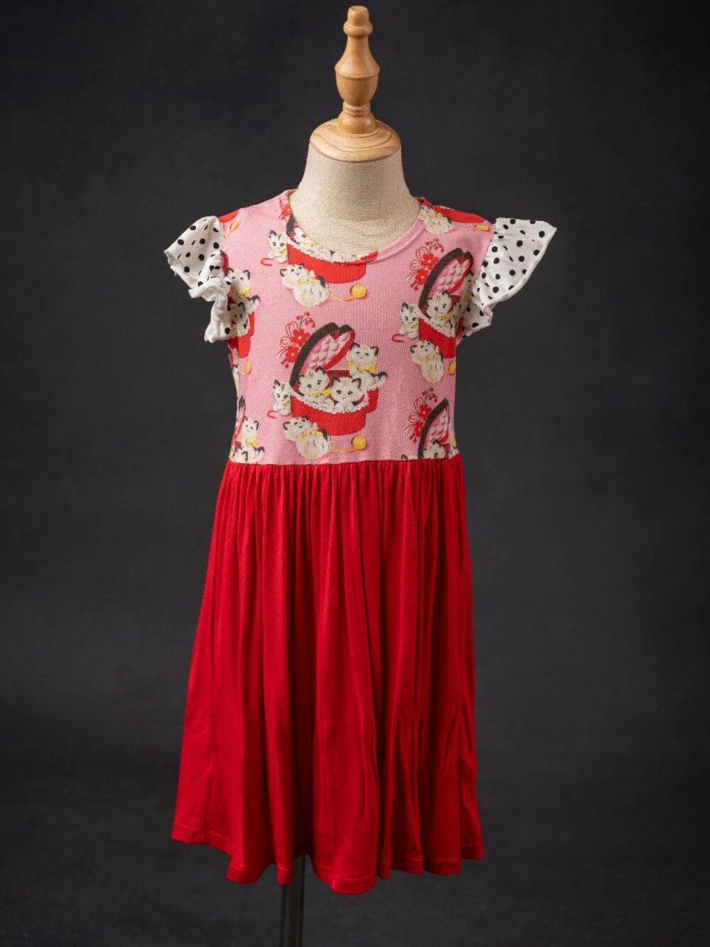 Pretty Me Girls Valentine’s Cat Print Dress, size 6